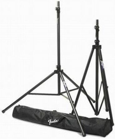 Fender ST275 Gig Bag And Two Speaker Stands, Constructed of anodized aluminum alloy tubing, Designed for use with Passport speakers or any speaker with polemount adapter (ST 275    ST275      ST-275 275)
