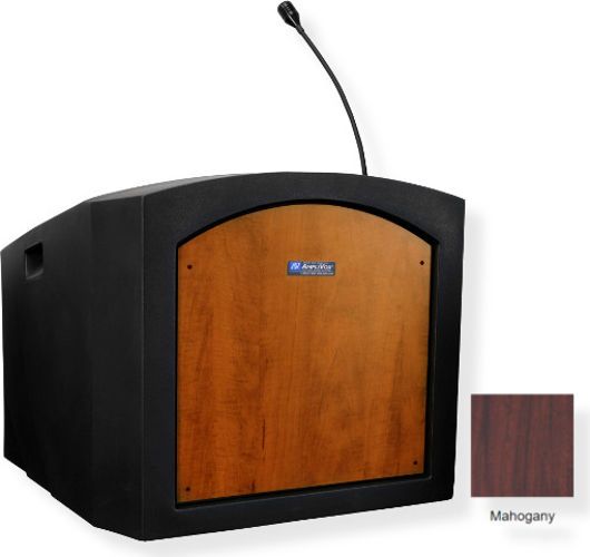 Amplivox ST3240 Pinnacle Tabletop Lectern Non-Amplified, Mahogany; Ready to add a sound system or plug into a house system; Built-in 21