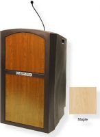 Amplivox ST3250 Pinnacle Multimedia Lectern with Microphone, Maple; Ready to add a sound system or plug into a house system; Built-in 21" electret condenser gooseneck mic picks up your voice from up to 20" away; Built-in XLR chassis connector allows you to connect to your in-house sound system; UPC 734680832575 (ST3250 ST3250MP ST3250-MP ST-3250-MP AMPLIVOXST3250 AMPLIVOX-ST3250MP AMPLIVOX-ST3250-MP) 
