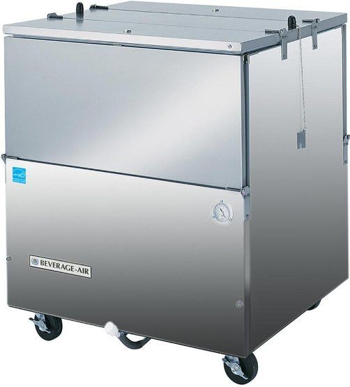 Beverage Air ST34N-S Stainless Steel Milk Cooler -  2 Sided, 4 Amps, 60 Hertz, 1 Phase, 115 Volts, Double Sided Access Type, 13.6 cu. ft. Capacity, 8 Crates Capacity, Bottom Mounted Compressor, Swing Door Style, Solid Door Type, 1/4 HP Horsepower, 4 Number of Door, Cold Wall Refrigeration Type, 39.50