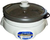 Sunpentown ST-360 Shabu Shabu & BBQ Pan, Adjustable temperature regulator, 4.5 L capacity, Automatically controls the temperature level, Removable inner pot with easy clean non-stick surface, See through tempered glass lid, View the cooking process, 120V / 60Hz Input voltage, 1200W Power consumption, 11" diameter x 3.5" depth Pot, 11" diameter x 1.5" depth Grille pan (ST 360 ST360) 