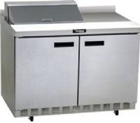 Delfield ST4448N-8 Refrigerated Sandwich Prep Table with 4" Backsplash, 7.2 Amps, 60 Hertz, 1 Phase, 115 Volts, 8 Pans - 1/6 Size Pan Capacity, Doors Access, 16 cu. ft. Capacity, Swing Door, Solid Door, Right Hinge Location, 1/5 HP Horsepower, 2 Number of Doors, 2 Number of Shelves, Air Cooled Refrigeration, Counter Height Style, Mega Top, 36" Work Surface Height, 48" Nominal Width, 48.13" W x 10" D Cutting Board, UPC 400010733460 (ST4448N-8 ST4448N 8 ST4448N8) 