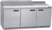 Delfield ST4472N-18M Mega Top Refrigerated Sandwich Prep Table with 4" Backsplash, 12 Amps, 60 Hertz, 1 Phase, 115 Volts, 18 Pans - 1/6 Size Pan Capacity, Doors Access, 24.8 cu. ft. Capacity, Swing Door Style, Solid Door, 1/2 HP Horsepower, 3 Number of Doors, 3 Number of Shelves, Air Cooled Refrigeration, Mega Top, 36" Work Surface Height, 72" Nominal Width, UPC 400010734566 (ST4472N-18M ST4472N 18M ST4472N18M) 