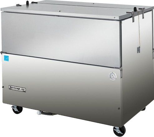 Beverage Air ST58N-S Stainless Steel Milk Cooler 2 Sided, 7.5 Amps, 60 Hertz , 1 Phase, 115 Volts, Double Sided Access Type, 16 Crates Capacity, 24 cu. ft. Capacity, Bottom Mounted Compressor, Swing Door Style, Solid Door Type, 1/3 HP Horsepower, 4 Number of Doors, Cold Wall Refrigeration Type, NSF Listed, 58
