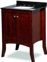 Belmont Décor ST6-24 Charleston Bathroom Vanity, Two doors with soft-closing hinges, Separate back splash design, Heat and scratch resistant granite plate with single undermounted ceramic basin, CARB Compliant, Vanity Size 25 x 22 x 35inch, UPC 816606013050 (ST624 ST6 24 ST-6-24) 