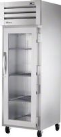 True STA1R-1G Reach-In Glass Door Refrigerator, 27.50" Width, 4.8 Amps, Top Compressor Location, Glass Door Type, 1/3 Horsepower, 60 Hz., 1 Number of Doors, Swing Opening Style, 1 Phase, 3 Shelves, Stainless steel door, front and sides, Includes three heavy duty chrome plated shelves, Electronic control “Low-E” double pane thermal insulated glass LED interior lighting (STA1R1G STA1R-1G STA1R 1G) 