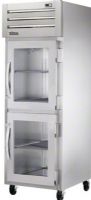 True STA1R-2HG Reach-In Glass Door Refrigerator - STA Specification Series, 27.50" Width, 4.8 Amps, Top Compressor Location, Glass Door Type, 0.33 Horsepower, 2 Number of Doors, 1 Number of Sections, Swing Opening Style, 3 Shelves, “Low-E” double pane thermal insulated glass, Heavy duty chrome plated wire shelving, Stainless steel and aluminum construction, Hot gas condensate for energy efficiency (STA1R2HG STA1R-2HG STA1R 2HG) 