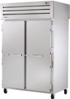 True STA2RPT-2S-2G Pass-Thru Roll-In Refrigerator, Door Access Method, 9.1 Amps, Top Compressor Location, Glass/Solid Door Type, 3/4 Horsepower, 60 Hz., 4 Number of Doors, 2 Number of Sections, Swing Opening Style , 1 Phase, 4 Shelves, 33°F - 38°F Temperature, Guarantee on all metal door handles and door hinges, High quality stainless steel exterior with aluminum side walls and back, with a stainless steel floor and ceiling (STA2RPT2S2G STA2RPT-2S-2G STA2RPT 2S 2G) 