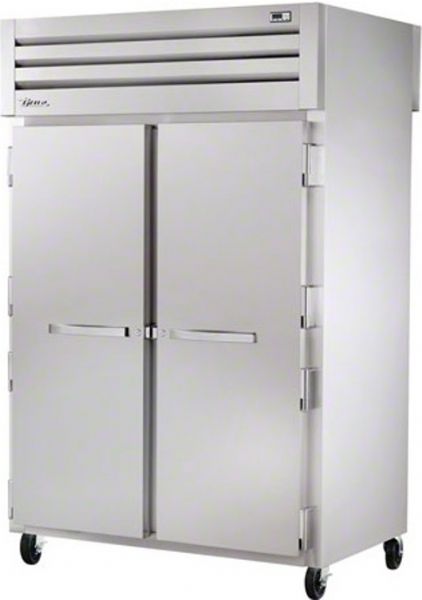 True STA2RPT-2S-2G Pass-Thru Roll-In Refrigerator, Door Access Method, 9.1 Amps, Top Compressor Location, Glass/Solid Door Type, 3/4 Horsepower, 60 Hz., 4 Number of Doors, 2 Number of Sections, Swing Opening Style , 1 Phase, 4 Shelves, 33F - 38F Temperature, Guarantee on all metal door handles and door hinges, High quality stainless steel exterior with aluminum side walls and back, with a stainless steel floor and ceiling (STA2RPT2S2G STA2RPT-2S-2G STA2RPT 2S 2G)