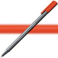 Staedtler 334-2 Triplus, Fineliner Pen, 0.3 mm Red Fineliner; Slim and lightweight with a 0.3mm superfine, metal-clad tip. Ergonomic, triangular-shaped barrel for fatigue-free writing; Dry-safe feature allows for several days of cap-off time without ink drying out; Acid-free; Dimensions 6.3" x 0.35" x 0.35"; Weight 0.1 lbs; EAN 4007817334072 (STAEDTLER3342 STAEDTLER 334-2 FINELINER ALVIN 0.3mm RED FINELINER) 