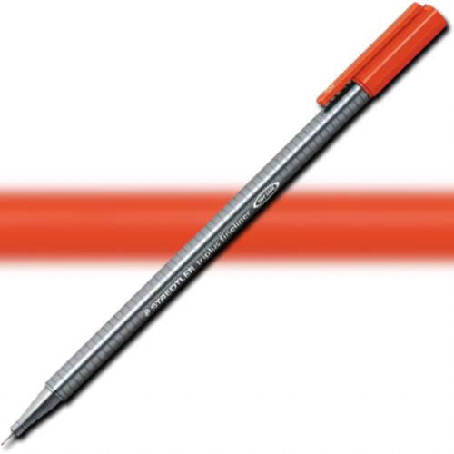 Staedtler 334-2 Triplus, Fineliner Pen, 0.3 mm Red Fineliner; Slim and lightweight with a 0.3mm superfine, metal-clad tip. Ergonomic, triangular-shaped barrel for fatigue-free writing; Dry-safe feature allows for several days of cap-off time without ink drying out; Acid-free; Dimensions 6.3