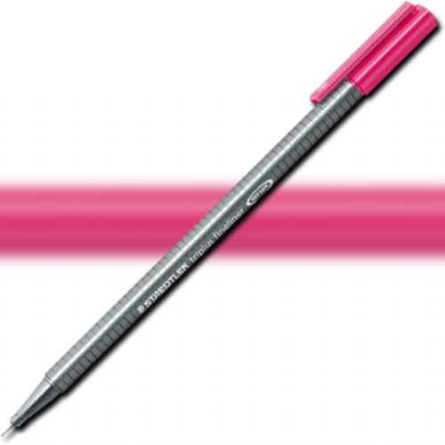 Staedtler 334-20 Triplus, Fineliner Pen, 0.3 mm Magenta; Slim and lightweight with a 0.3mm superfine, metal-clad tip. Ergonomic, triangular-shaped barrel for fatigue-free writing; Dry-safe feature allows for several days of cap-off time without ink drying out; Acid-free; Dimensions 6.3