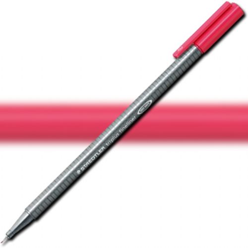 Staedtler 334-23 Triplus, Fineliner Pen, 0.3 mm Bordeaux; Slim and lightweight with a 0.3mm superfine, metal-clad tip; Ergonomic, triangular-shaped barrel for fatigue-free writing; Dry-safe feature allows for several days of cap-off time without ink drying out; Acid-free; Dimensions 6.3
