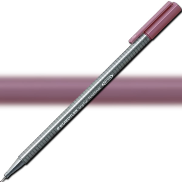 Staedtler 334-260 Triplus, Fineliner Pen, 0.3 mm Tuscan Red; Slim and lightweight with a 0.3mm superfine, metal-clad tip; Ergonomic, triangular-shaped barrel for fatigue-free writing; Dry-safe feature allows for several days of cap-off time without ink drying out; Acid-free; Dimensions 6.3