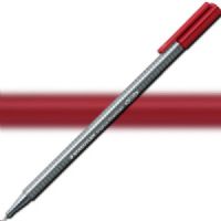 Staedtler 334-29 Triplus, Fineliner Pen, 0.3 mm Carmine; Slim and lightweight with a 0.3mm superfine, metal-clad tip; Ergonomic, triangular-shaped barrel for fatigue-free writing; Dry-safe feature allows for several days of cap-off time without ink drying out; Acid-free; Dimensions 6.3" x 0.35" x 0.35"; Weight 0.1 lbs; EAN 4007817331163 (STAEDTLER33429 STAEDTLER 334-29 FINELINER ALVIN 0.3mm CARMINE) 