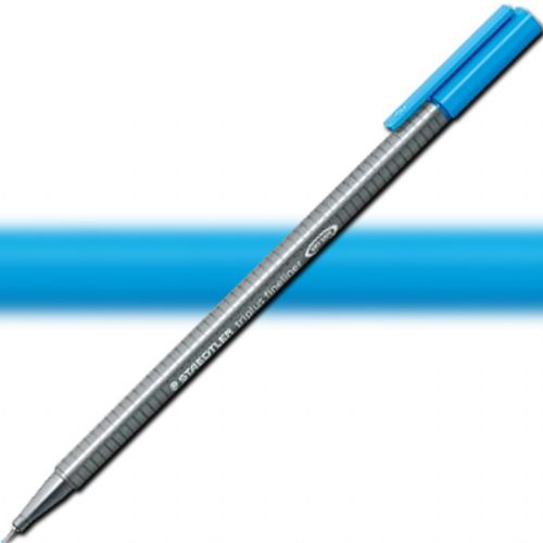 Staedtler 334-30 Triplus, Fineliner Pen, 0.3 mm Light Blue; Slim and lightweight with a 0.3mm superfine, metal-clad tip; Ergonomic, triangular-shaped barrel for fatigue-free writing; Dry-safe feature allows for several days of cap-off time without ink drying out; Acid-free; Dimensions 6.3