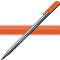 Staedtler 334-4 Triplus, Fineliner Pen, 0.3 mm Orange; Slim and lightweight with a 0.3mm superfine, metal-clad tip; Ergonomic, triangular-shaped barrel for fatigue-free writing; Dry-safe feature allows for several days of cap-off time without ink drying out; Acid-free; Dimensions 6.3" x 0.35" x 0.35"; Weight 0.1 lbs; EAN 4007817334164 (STAEDTLER3344 STAEDTLER 334-4 FINELINER ALVIN 0.3mm ORANGE) 