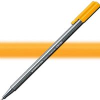 Staedtler 334-43 Triplus, Fineliner Pen, 0.3 mm Light Orange; Slim and lightweight with a 0.3mm superfine, metal-clad tip; Ergonomic, triangular-shaped barrel for fatigue-free writing; Dry-safe feature allows for several days of cap-off time without ink drying out; Acid-free; Dimensions 6.3" x 0.35" x 0.35"; Weight 0.1 lbs; EAN 4007817331071 (STAEDTLER33443 STAEDTLER 334-43 FINELINER ALVIN 0.3mm LIGHT ORANGE) 
