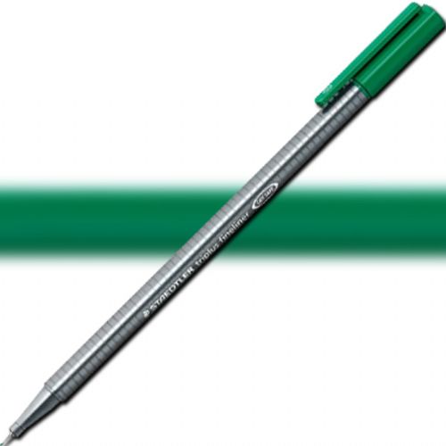 Staedtler 334-5 Triplus, Fineliner Pen, 0.3 mm Triplus Green; Slim and lightweight with a 0.3mm superfine, metal-clad tip; Ergonomic, triangular-shaped barrel for fatigue-free writing; Dry-safe feature allows for several days of cap-off time without ink drying out; Acid-free; Dimensions 6.3