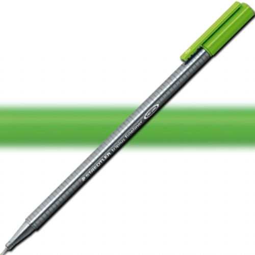 Staedtler 334-51 Triplus, Fineliner Pen, 0.3 mm Light Green; Slim and lightweight with a 0.3mm superfine, metal-clad tip; Ergonomic, triangular-shaped barrel for fatigue-free writing; Dry-safe feature allows for several days of cap-off time without ink drying out; Acid-free; Dimensions 6.3
