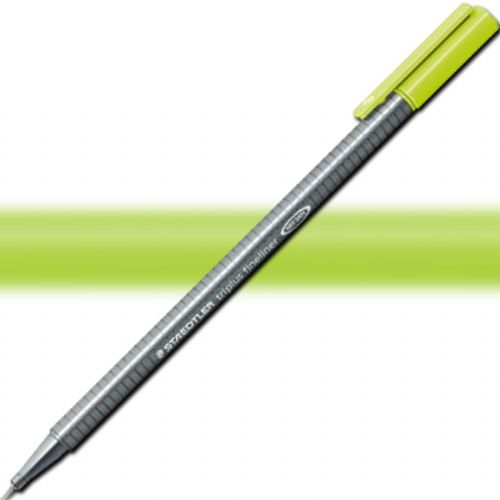 Staedtler 334-53 Triplus, Fineliner Pen, 0.3 mm Lime Green; Slim and lightweight with a 0.3mm superfine, metal-clad tip; Ergonomic, triangular-shaped barrel for fatigue-free writing; Dry-safe feature allows for several days of cap-off time without ink drying out; Acid-free; Dimensions 6.3