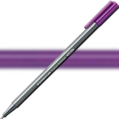Staedtler 334-6 Triplus, Fineliner Pen, 0.3 mm Violet; Slim and lightweight with a 0.3mm superfine, metal-clad tip; Ergonomic, triangular-shaped barrel for fatigue-free writing; Dry-safe feature allows for several days of cap-off time without ink drying out; Acid-free; Dimensions 6.3