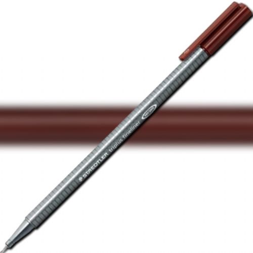 Staedtler 334-76 Triplus, Fineliner Pen, 0.3 mm Brown; Slim and lightweight with a 0.3mm superfine, metal-clad tip; Ergonomic, triangular-shaped barrel for fatigue-free writing; Dry-safe feature allows for several days of cap-off time without ink drying out; Acid-free; Dimensions 6.3