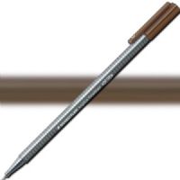 Staedtler 334-77 Triplus, Fineliner Pen, 0.3 mm Warm Sepia; Slim and lightweight with a 0.3mm superfine, metal-clad tip; Ergonomic, triangular-shaped barrel for fatigue-free writing; Dry-safe feature allows for several days of cap-off time without ink drying out; Acid-free; Dimensions 6.3" x 0.35" x 0.35"; Weight 0.1 lbs; EAN 4007817331132 (STAEDTLER33477 STAEDTLER 334-77 FINELINER ALVIN 0.3mm WARM SEPIA) 