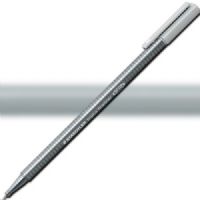 Staedtler 334-82 Triplus, Fineliner Pen, 0.3 mm Silver Grey; Slim and lightweight with a 0.3mm superfine, metal-clad tip; Ergonomic, triangular-shaped barrel for fatigue-free writing; Dry-safe feature allows for several days of cap-off time without ink drying out; Acid-free; Dimensions 6.3" x 0.35" x 0.35"; Weight 0.1 lbs; EAN 4007817334386 (STAEDTLER33482 STAEDTLER 334-82 FINELINER ALVIN 0.3mm SILVER GREY) 