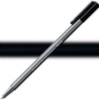 Staedtler 334-9 Triplus, Fineliner Pen, 0.3 mm Black; Slim and lightweight with a 0.3mm superfine, metal-clad tip; Ergonomic, triangular-shaped barrel for fatigue-free writing; Dry-safe feature allows for several days of cap-off time without ink drying out; Acid-free; Dimensions 6.3" x 0.35" x 0.35"; Weight 0.1 lbs; EAN 4007817334089 (STAEDTLER3349 STAEDTLER 334-9 FINELINER ALVIN 0.3mm BLACK) 