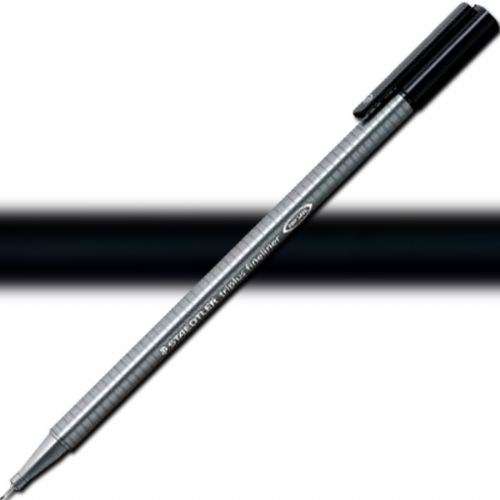 Staedtler 334-9 Triplus, Fineliner Pen, 0.3 mm Black; Slim and lightweight with a 0.3mm superfine, metal-clad tip; Ergonomic, triangular-shaped barrel for fatigue-free writing; Dry-safe feature allows for several days of cap-off time without ink drying out; Acid-free; Dimensions 6.3
