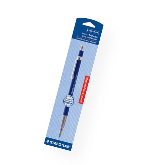 Staedtler 780BK Lead Holder with Clip; 2mm lead holder for sketching, drawing, and writing; Metal clip and lead pointer in push button top; Accepts all 2mm lead degrees; HB lead included; Blister-carded; Shipping Weight 0.04 lb; Shipping Dimensions 1.87 x 0.5 x 8.8 in; UPC 031901905705 (STAEDTLER780BK STAEDTLER-780BK DRAWING)