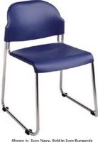Office Star STC3052-227 Stack Armless Chair with Chrome Frame, Padded seat and back, Stable sled base, Frame coated in brilliant chrome finish, 16.5" W x 16.25" D x 2" T Seat Size, 17.5" W x 11.75" H x 1.5" T Back Size, Set of 2 chairs, Icon Burgundy Fabric (STC3052 227 STC3052227 STC 3052 STC3052 STC-3052) 