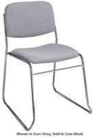 Office Star STC3052-231 Stack Armless Chair with Chrome Frame, Padded seat and back, Stable sled base, Frame coated in brilliant chrome finish, 16.5" W x 16.25" D x 2" T Seat Size, 17.5" W x 11.75" H x 1.5" T Back Size, Set of 2 chairs, Icon Black Fabric (STC3052 231 STC3052231 STC 3052 STC3052 STC-3052) 