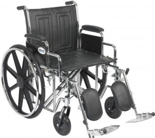 Drive Medical STD20ECDDAHD-ELR Sentra EC Heavy Duty Wheelchair, Detachable Desk Arms, Elevating Leg Rests, 20