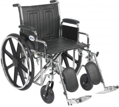 Drive Medical STD20ECDFAHD-ELR Sentra EC Heavy Duty Wheelchair, Detachable Desk Arms, Elevating Leg Rests, 20