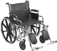 Drive Medical STD22ECDDA-ELR Sentra EC Heavy Duty Wheelchair, Detachable Desk Arms, Elevating Leg Rests, 22" Seat, 4 Number of Wheels, 8" Casters, 10" Armrest Length, 18" Back of Chair Height, 12.5" Closed Width, 24" x 2" Rear Wheels, 18" Seat Depth, 22" Seat Width, 8" Seat to Armrest Height, 27.5" Armrest to Floor Height, 17.5"-19.5" Seat to Floor Height, 42" x 12.5" x 36" Folded Dimensions, 450 lbs Product Weight Capacity, UPC 822383207896 (STD22ECDDA-ELR STD22ECDDA ELR STD22ECDDAELR) 