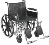 Drive Medical STD22ECDFA-ELR Sentra EC Heavy Duty Wheelchair, Detachable Full Arms, Elevating Leg Rests, 22" Seat, 4 Number of Wheels, 8" Casters, 14" Armrest Length, 18" Back of Chair Height, 12.5" Closed Width, 24" x 2" Rear Wheels, 18" Seat Depth, 22" Seat Width, 8" Seat to Armrest Height, 27.5" Armrest to Floor Height, 17.5"-19.5" Seat to Floor Height, 42" x 12.5" x 36" Folded Dimensions, UPC 822383191935 (STD22ECDFA-ELR STD22ECDFA ELR STD22ECDFAELR) 