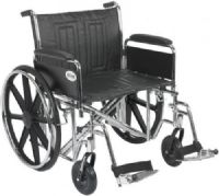 Drive Medical STD24ECDFA-SF Sentra EC Heavy Duty Wheelchair, Detachable Full Arms, Swing away Footrests, 24" Seat, 4 Number of Wheels, 8" Casters, 14" Armrest Length, 18" Back of Chair Height, 12.5" Closed Width, 24" x 2" Rear Wheels, 18" Seat Depth, 24" Seat Width, 8" Seat to Armrest Height, 27.5" Armrest to Floor Height, 17.5"-19.5" Seat to Floor Height, 42" x 12.5" x 36" Folded Dimensions, UPC 822383221038 (STD24-ECDFA-SF STD22E CDFA SF STD22ECDFASF) 