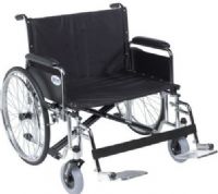 Drive Medical STD26ECDDA-SF Sentra EC Heavy Duty Extra Wide Wheelchair, Detachable Desk Arms, Swing away Footrests, 26" Seat, 4 Number of Wheels, 27.5" Armrest to Floor Height, 18" Back of Chair Height, 14" Armrest Length, 14" Closed Width, 8" x 2" Front Wheels, 24" x 2" Rear Wheels, 20" Seat Depth, 26" Seat Width, 8" Seat to Armrest Height, 19.5" Seat to Floor Height, 700 lbs Product Weight Capacity, UPC 822383227245 (STD26ECDDA-SF STD26ECDDA SF STD26ECDDASF) 