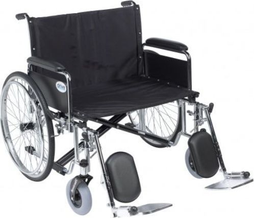 Drive Medical STD30ECDDA-ELR Sentra EC Heavy Duty Extra Wide Wheelchair, Detachable Desk Arms, Elevating Leg Rests, 28