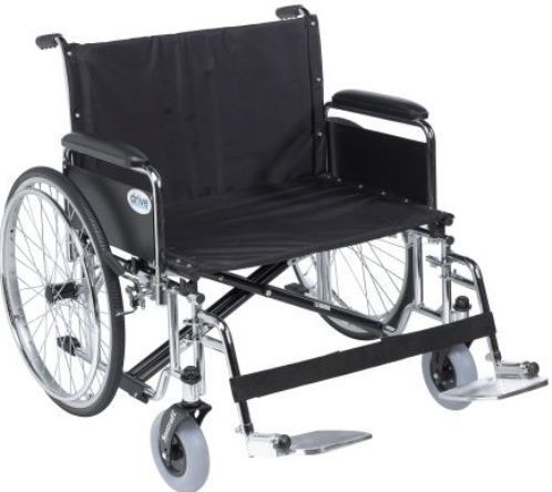 Drive Medical STD30ECDDA-SF Sentra EC Heavy Duty Extra Wide Wheelchair, Detachable Desk Arms, Swing away Footrests, 30