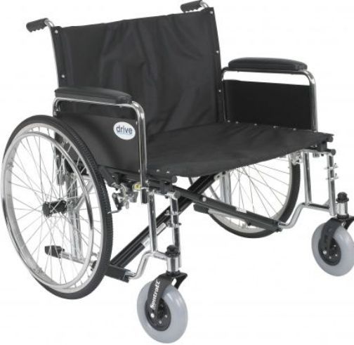 Drive Medical STD30ECDFA Sentra EC Heavy Duty Extra Wide Wheelchair, Detachable Full Arms, 30