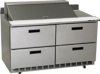 Delfield STD4460N-18M Mega Top Refrigerated Sandwich Prep Table with 4" Backsplash, 12 Amps, 60 Hertz, 1 Phase, 115 Volts, 18 Pans - 1/6 Size Pan Capacity, Drawers Access, 20.2 cu. ft. Capacity, Bottom Mounted Compressor, 1/2 HP Horsepower, 4 Number of Drawers, Air Cooled Refrigeration, Counter Height Style, Mega Top, 60"Nominal Width, 36" Work Surface Height, 60.13" W x 8" D Cutting Board, UPC 400010734245 (STD4460N-18M STD4460N 18M STD4460N18M) 