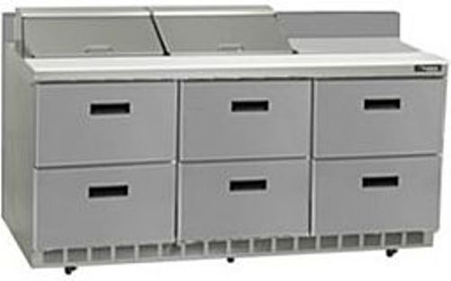 Delfield STD4472N-12 Six Drawer Refrigerated Sandwich Prep Table with 4