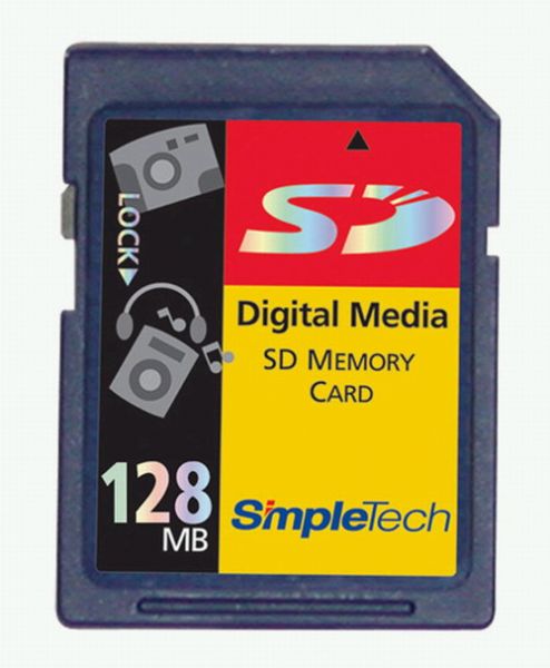 SimpleTech  STI-SD128  128MB Secure Digital Card SD (STISD128, STI/SD128, SimpleTech SD 128MB, SimpleTech SD/128MB)