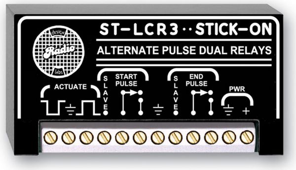 RDL ST-LCR3 Stick On Series Logic Controlled Relay Dual Alternate Pulse; Pulse at the start of a logic signal; Pulse at the end of a logic signal; Relay contact and open collector pulse; Active high or active low inputs; Input control voltage from 3.3 to 24 Vdc; Control from Switch, Pushbutton, or Logic Circuits; Shipping Dimensions 2