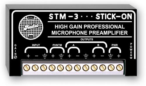 Radio Design Labs STM-3 High Gain Microphone Preamplifier - 45 to 75 dB gain, Adjustable Output Levels, High or Low Impedance Mic Inputs, Mic Input to Line Outputs, Two Balanced or Unbalanced Outputs, Phantom Capability, RF-Filtered Inputs (STM3 STM-3 STM-3)