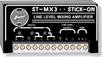 RDL ST-MX3 Stick On Series 3 Channel Audio Mixer Line Input And Output; Mix line level signals; Three individually adjustable inputs; Add additional line level inputs to an existing mixer; Combine signals of different level, impedance or balanced unbalanced configuration; UPC 813721011015 (STMX3 STM-X3 STMX-3 RDLS-TMX3 RDLSTM-X3 RDLSTMX-3) 