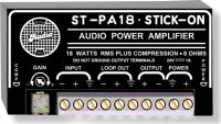 RDL ST-PA18 Stick On Series 18 Watts RMS Audio Power Amplifier, Output for 8 Ohms speaker, Maximized audio level at full power output, Superior audio quality at high output levels, Line level balanced or unbalanced input, Loop out to feed additional amplifiers, Integral audio compressor to control clipping, UPC 813721012333 (S-TPA18 STPA-18 ST-PA-18 RDLS-TPA18 RDLSTPA-18 RDLST-PA-18) 